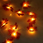 Décoration de Noël, guirlande feuille d'automne LED