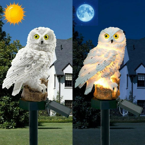 Lampe solaire hibou, décoration