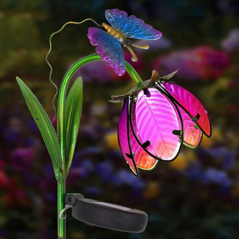 Lampe LED solaire fleur, décoration