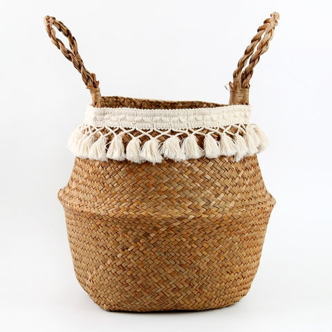 Panier en Osier macramé nordique