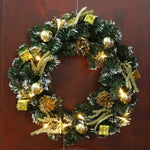 Couronne de Noël LED pour porte