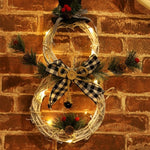 Couronne de Noël LED pour porte